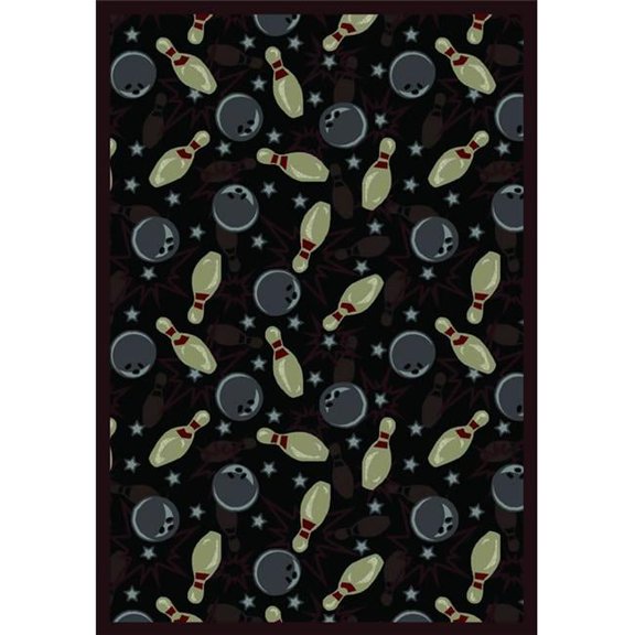 Retro Bowl Midnight 7 ft.8 in. x 10 ft.9 in.  WearOn Nylon Machine Tufted- Cut Pile Sports Rug