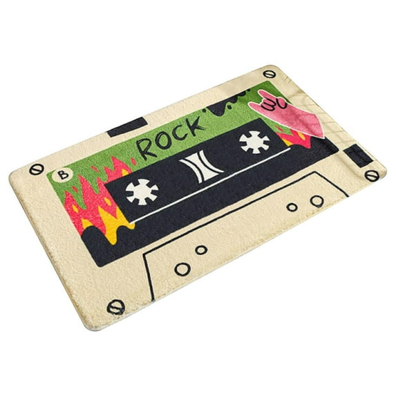Retro Box Tape Door Mats Carpet Decoration Shower Rug for Bathtub Carpet Rug Room Decor for Shower Floor Absorbent and Washable Bathroom Decorations for Bathroom Floor, Tub and Shower, 16x24 Inch