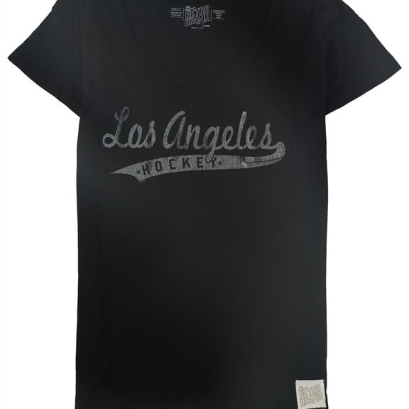 Retro Brand Womens Los Angles Hockey Graphic T-Shirt, Black, Medium