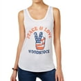 thumbnail image 1 of Retro Brand Womens Peace & Love Tank Top, White, Juniors, X-Small, 1 of 2