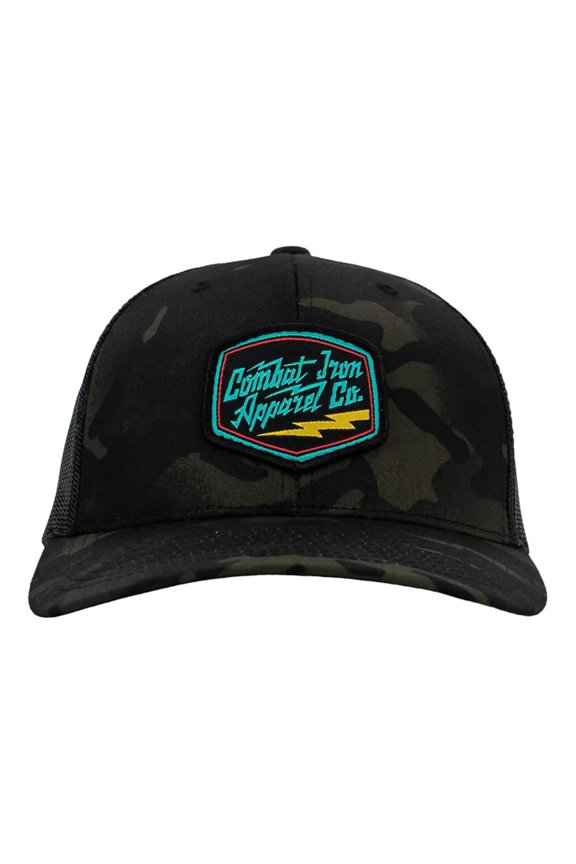 Retro Branded Combat Iron Patch Snapback Black Multicam / Black