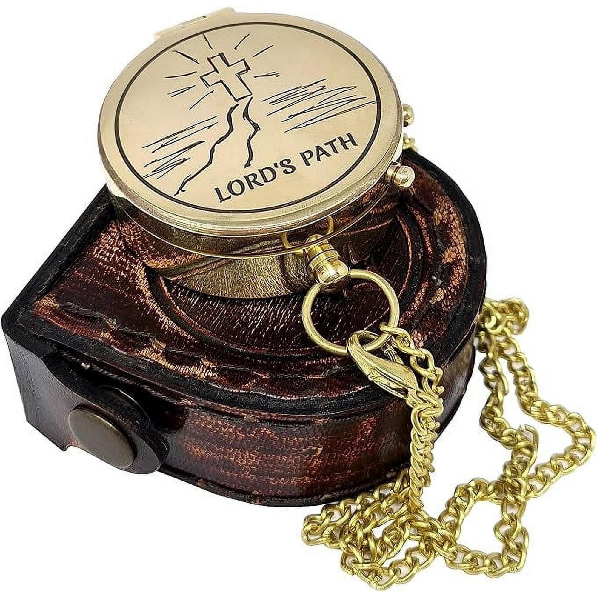 God Is My Guide Kompass Aus Messing – Mit Bibelvers, Display-Box & Kette, Religiöses Geschenk Für Taufe, Konfirmation, Hochzeit