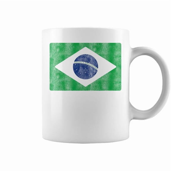 Retro Brazilian Flag Of Brazil Br Souvenir Kid Men Coffee Mugs