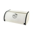 thumbnail image 1 of Retro Bread Box Iron Large Capacity Ornament Durable with Lid Dustproof Storage Container for Countertop Cabinet Pantry Office Farmhouse, White L, 1 of 9
