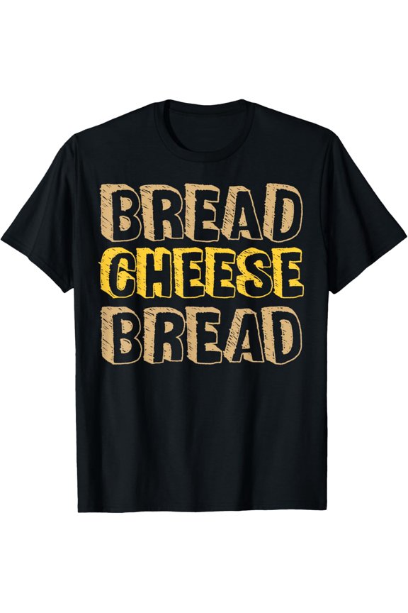 Retro Bread Cheese Bread Graphic T-Shirt Funny Foodie Sandwich Lover Humor Tee for Men Women