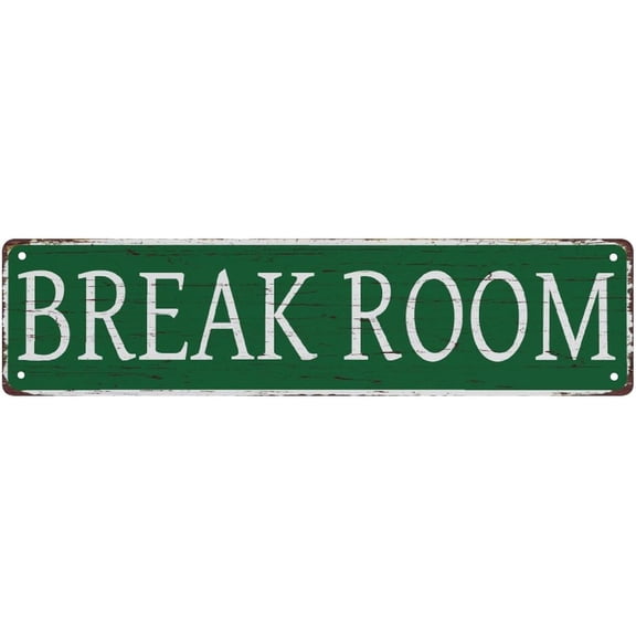 Retro Break Room Metal Street Sign 4x16 Inch Funny Wall Decor for Man Cave Garage Yard Shop Aluminum Tin Sign