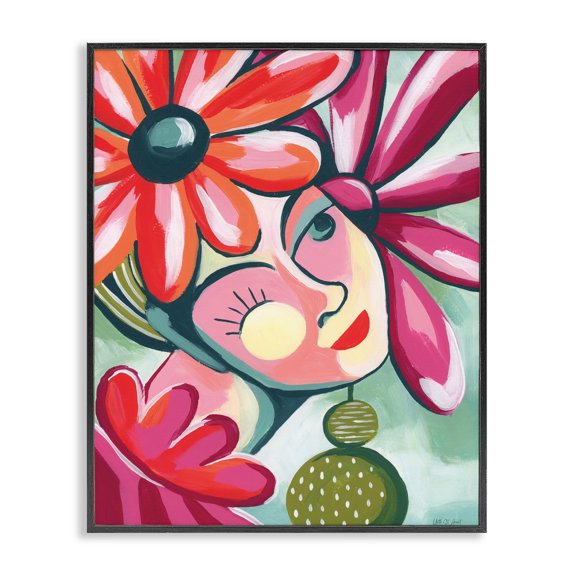 Stupell Industries Retro Bright Jolie Portrait Black Framed Giclee Art, design by Yvette St. Amant, 20 x 16