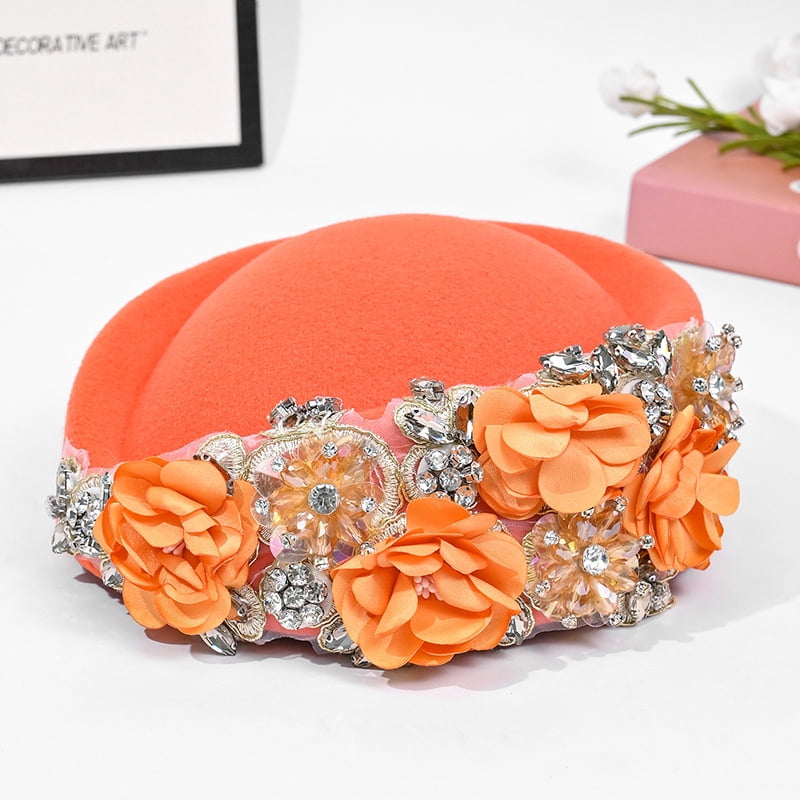 Retro British Felt Headscarf hat Women display picture 3