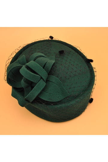Women\'s British Felt hat Church Derby Headdress Floral Beret hat Black women main image 4