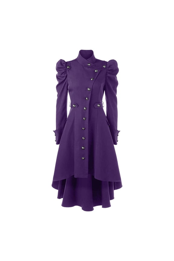 Retro British Style Stand Collar Slim Fit Mid Length Coat For Women Elegant