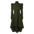 thumbnail image 1 of Retro British Style Stand Collar Slim Fit Mid Length Coat For Women Elegant, 1 of 2
