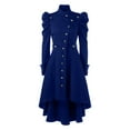 thumbnail image 1 of Retro British Style Stand Collar Slim Fit Mid Length Coat For Women Elegant, 1 of 2