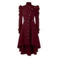 thumbnail image 1 of Retro British Style Stand Collar Slim Fit Mid Length Coat For Women Elegant, 1 of 2