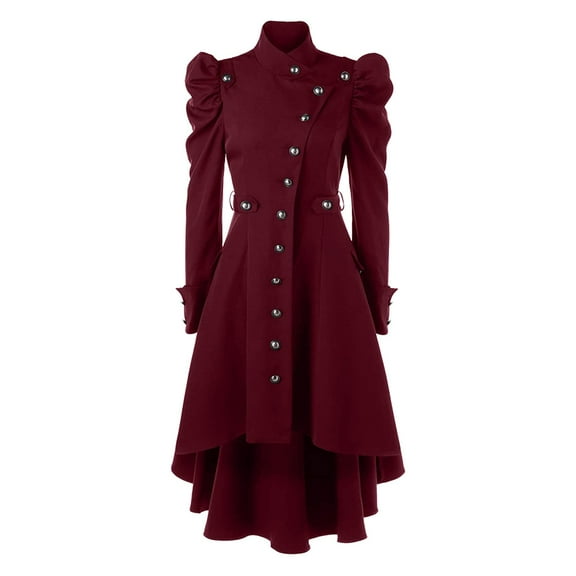 Retro British Style Stand Collar Slim Fit Mid Length Coat For Women Elegant