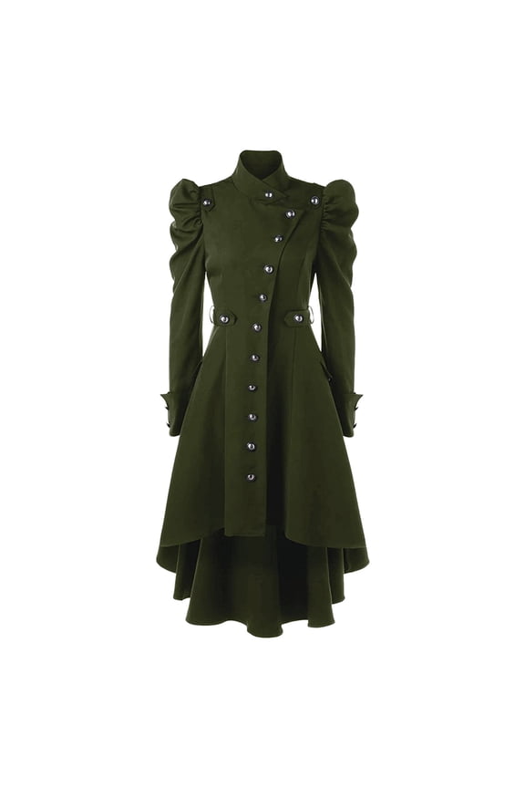 Retro British Style Stand Collar Slim Fit Mid Length Coat Women's Elegant