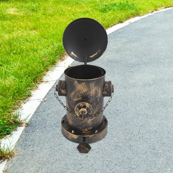 Retro Bronze Fire Hydrant Trash Can Pedal Trash Can Indoor Outdoor Waste Bin