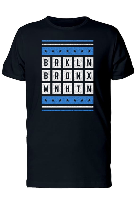 Retro Brooklyn Bronx Manhattan T-Shirt Men -Image by Shutterstock, Male Large