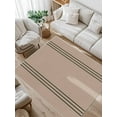 thumbnail image 1 of Retro Brown Area Rug for Bedroom 4x6 Ft Beckground Dark Green Stripes Super Soft fuzzy Throw Rug Non-Slip Fluffy Plush Indoor Floor Carpet for Living Room Nursery Home Decor, 1 of 8