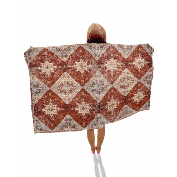 Retro Brown Beach Towels Oversized Super Absorbent, Boho Western Modern Geometric Abstract Art Lightweight Bath Towel Quick Dry Sets For Bathroom/Pool/Rv Camping/Beach Play/Gym Room/Picnic 23"x47"