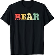 Retro Brown Bear - Vintage Grizzly Bear Nature Bears T-Shirt men and women can wear, black, white, gifts