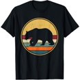 thumbnail image 1 of Retro Brown Bear - Vintage Grizzly Bear T-Shirt men and women can wear, black, white, gifts, 1 of 4