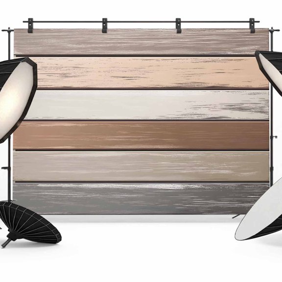 Retro Brown Beige Stripes Backdrop for Photography, Peeling Paint Effect Texture Photo Backdrop Portrait Background Party Banner Photo Backgrounds for Studio Booth Props, 12x8ft