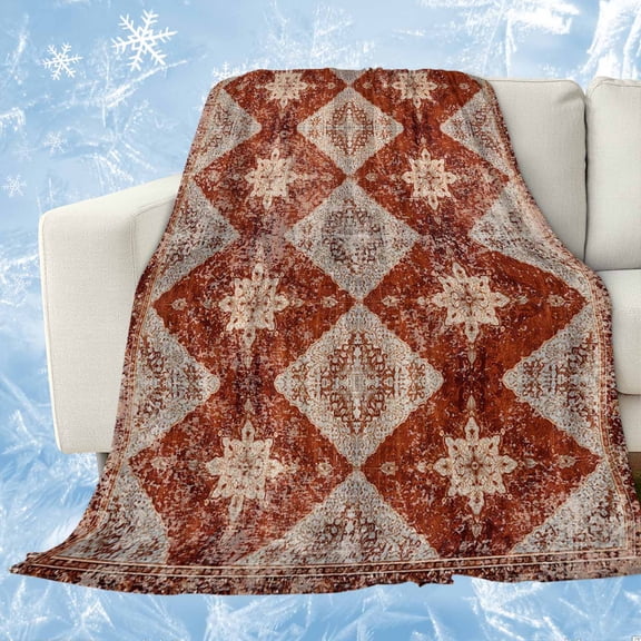 Retro Brown Cooling Blanket,Lightweight Breathable Summer Throw Blanket with Double Sided Cold Effect,Boho Western Modern Geometric Abstract Art Picnic Blankets Bed Sheet for Hot Sleepers 30"x40"