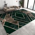 Retro Brown Ombre Geometry Area Rug 12"x20" Light Luxury Gloded Lines
