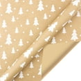 Retro Brown Paper Snowflake Christmas Wrapping Paper Pom Star Extra