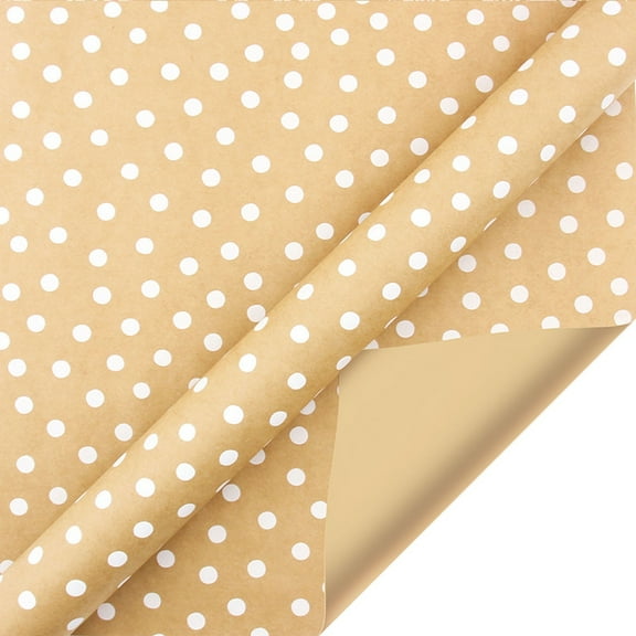 Retro Brown Paper Snowflake Wrapping Paper Pom Star Extra White Gift Wrapping Paper