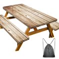 GALMAXS7 Retro Brown Picnic Table Cover with Bench Covers,Waterproof