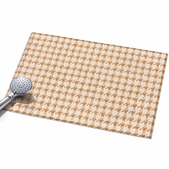 Retro Brown Plaid Washable Area Rug 2 x 3 ft Farmhouse Country Pastoral Style, Soft Non Slip Rugs Stain Repellent Indoor Felt Carpet for Living Dining Room Bedroom Home Office