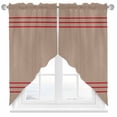 thumbnail image 1 of Retro Brown Swag Valances for Windows 2 Pack Beckground Red Stripes Swag Kitchen Curtains 36 Inches Long Rod Pocket Short Window Treatment for Kitchen Bathroom 36"x36", 1 of 8