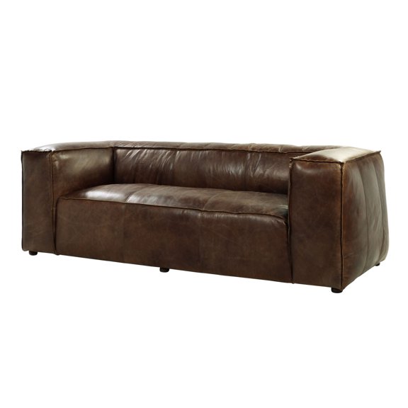 Retro Brown Top Grain 2 - Seat Sofa / Immediate Use, No Assembly Hassle