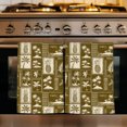 thumbnail image 1 of Retro Brown Tropical Plants Kitchen Towels Set of 3, Summer Fruits Plam Trees Leaves Absorbent Dish Towels for Kitchen, Microfiber Hand Towel, Quick Drying Tea Towel for Cleaning Dishcloths, 1 of 7
