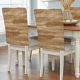 thumbnail image 1 of Retro Brown Wood Grain Dining Chair Back Cover Only, Rustic Board Texture Country Style Set of 8 Chair Back Covers, Removable Washable for Dining Room, Banquet & Holiday Decoration, 1 of 9