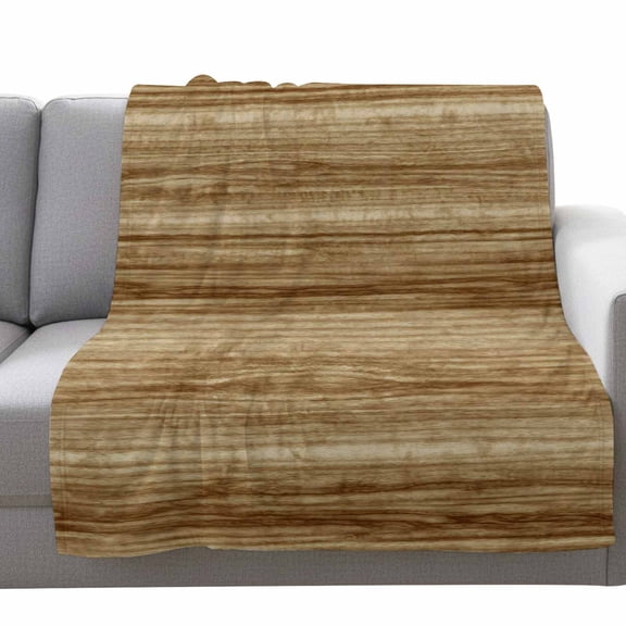 Retro Brown Wood Grain Fleece Throw Blanket Lightweight Country Rustic Stripe Plank Texture Fuzzy Flannel Throws Super Soft Cozy Flannel Blanket for Couch, Sofa, Bed, Travel 50"x60"