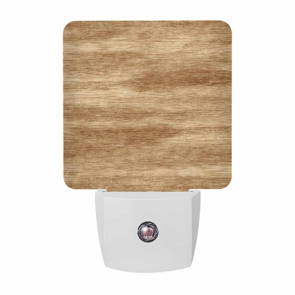 Retro Brown Wood Grain Night Light, Rustic Board Texture Country Style Plug in Night Lights with Dusk to Dawn Sensor, Energy Saving Brown LED Nightlight for Bedroom Bathroom, Auto On/Off