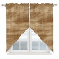 thumbnail image 1 of Retro Brown Wood Grain Swag Valances for Windows 2 Pack Rustic Board Texture Country Style Swag Kitchen Curtains 36 Inches Long Rod Pocket Short Window Treatment for Kitchen Bathroom 28"x36", 1 of 9