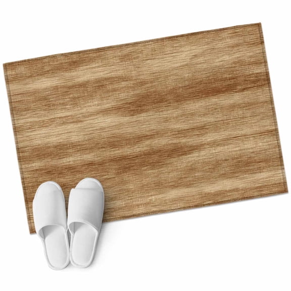 Retro Brown Wood Grain Washable Area Rug 2 x 3 ft Rustic Board Texture Country Style, Soft Non Slip Rugs Stain Repellent Indoor Felt Carpet for Living Dining Room Bedroom Home Office