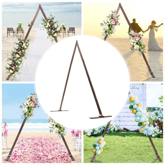 Retro Brown WoodenWeddingArch8.2FT,WoodArchforWeddingCeremonyGorgeousWedding