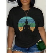Retro Buddha Buddhist Yoga Spiritual Meditation Zen T-Shirt