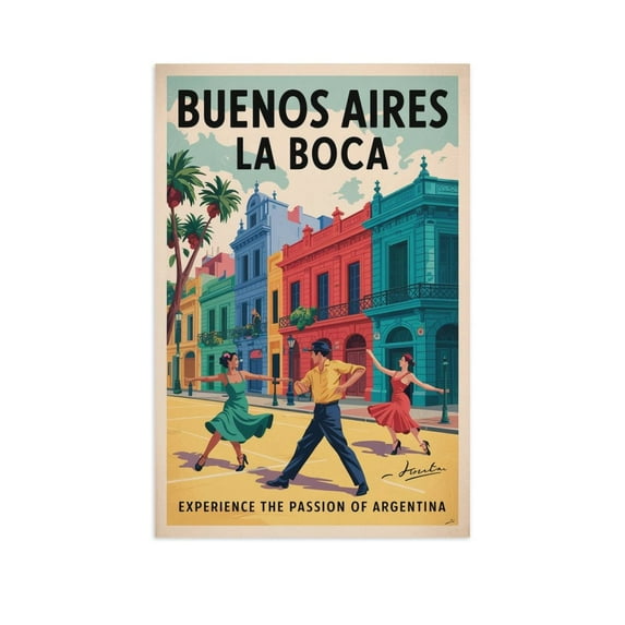 Retro Buenos Aires City Poster Vintage Argentine City Tourism Art for Walls Print Poster