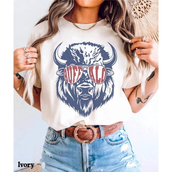 Retro Buffalo Football T-Shirt, Vintage Game Day Graphic, Sports Fan Style