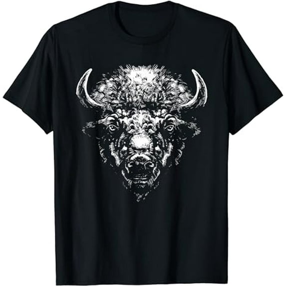 Retro Buffalo Silhouette Bison Wild Animal T-Shirt