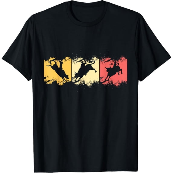 Retro Bull Riding Western Rodeo Cowboy T-Shirt