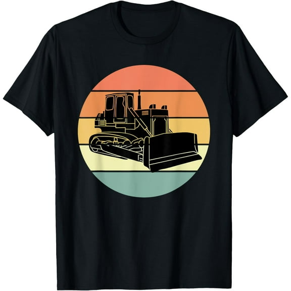 Retro Bulldozer Apparel Dozer Operator T-Shirt men and women can wear, black, white, gifts
