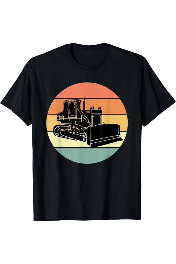 Retro Bulldozer Apparel Dozer Operator T-Shirt men and women can wear, black, white, gifts