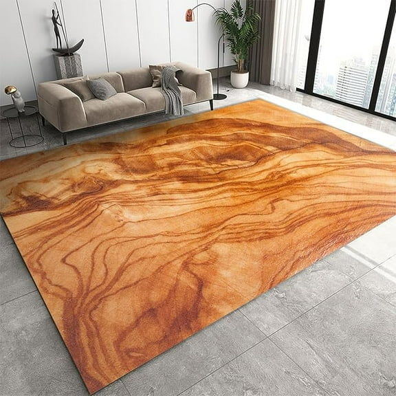 Retro Burnt Orange Washable Rug For Living Room, Modern Home Decor Area Rug, Anti-Skid Foldable Breathable Dirty Resistant Rugs For Bedroom Entryway Hallway Office Laundry Kitchen 2 x 3ft