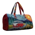 thumbnail image 1 of Retro Bus Embroidered Canvas Travel Bag, Large Capacity Quilted Duffel handbags for Unisex Gym, Sports, and Short-Term Travel, 1 of 5